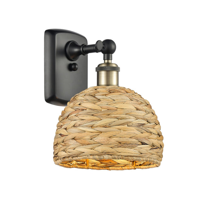 Innovations 516-1W-BAB-RBD-8-NAT One Light Wall Sconce, Black Antique Brass