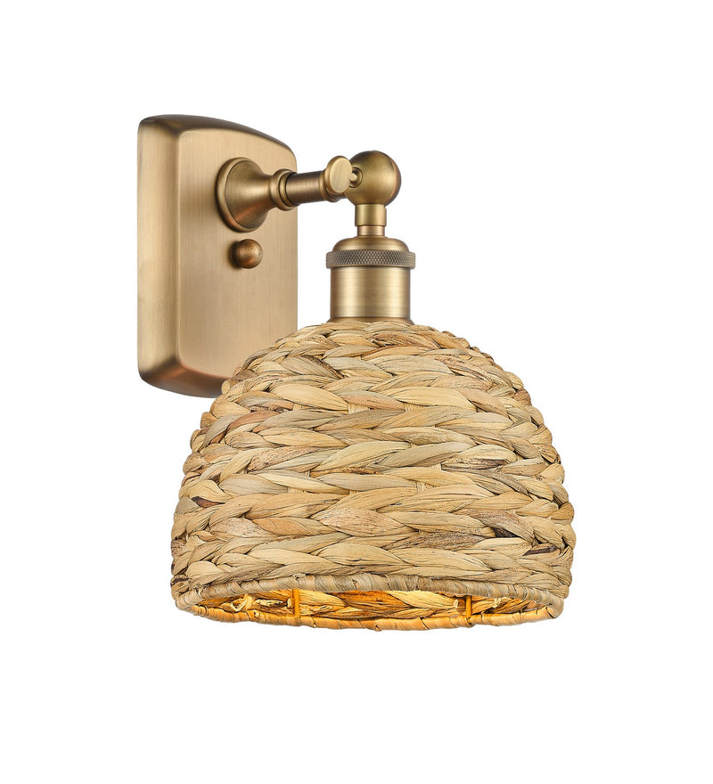 Innovations 516-1W-BB-RBD-8-NAT One Light Wall Sconce, Brushed Brass