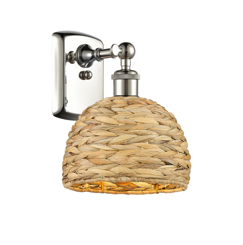 Innovations 516-1W-PN-RBD-8-NAT One Light Wall Sconce, Polished Nickel