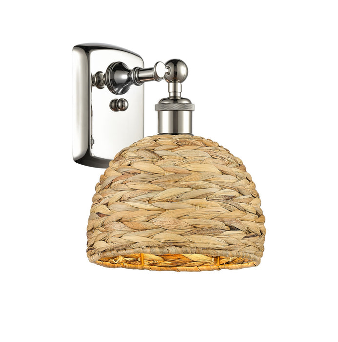 Innovations 516-1W-PN-RBD-8-NAT One Light Wall Sconce, Polished Nickel