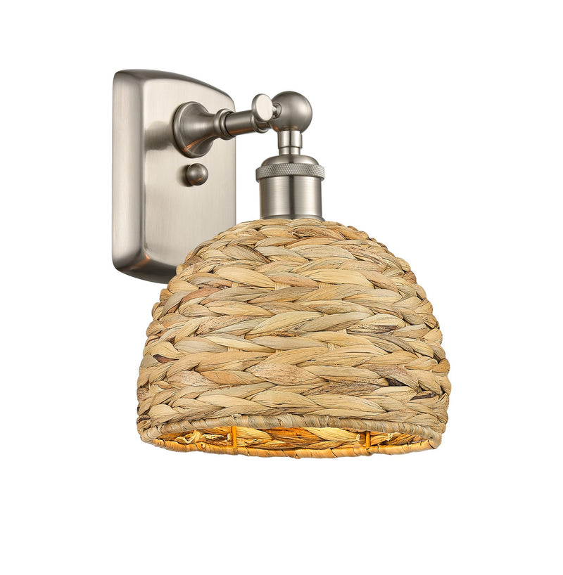 Innovations 516-1W-SN-RBD-8-NAT One Light Wall Sconce, Satin Nickel