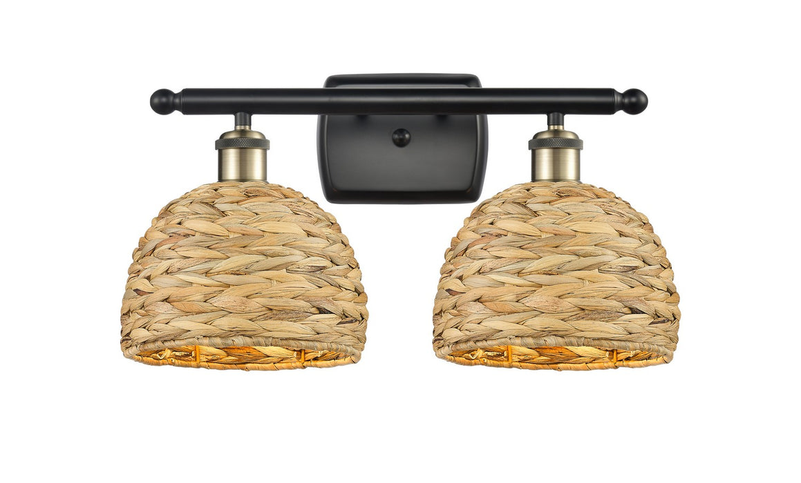 Innovations 516-2W-BAB-RBD-8-NAT Two Light Bath Vanity, Black Antique Brass