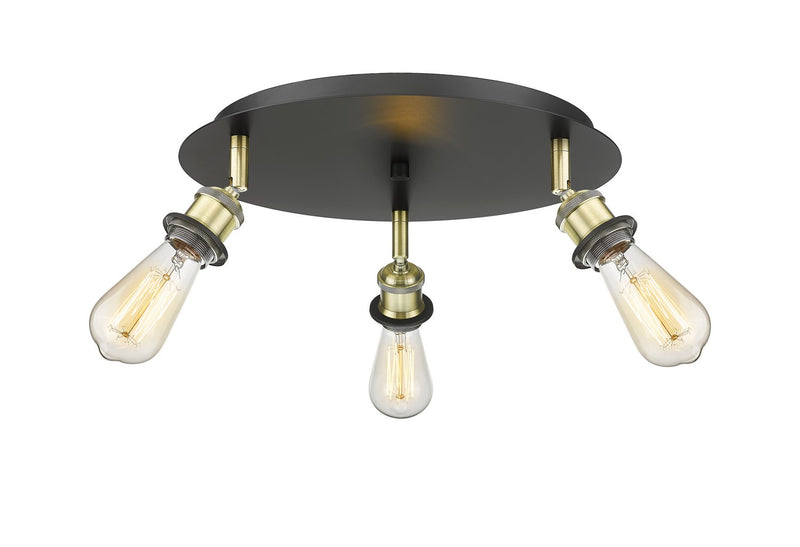 Innovations 516-3C-BAB Three Light Flush Mount, Black Antique Brass