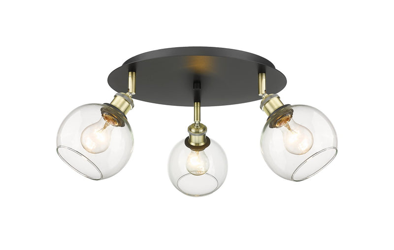 Innovations 516-3C-BAB-G122-6 Three Light Flush Mount, Black Antique Brass