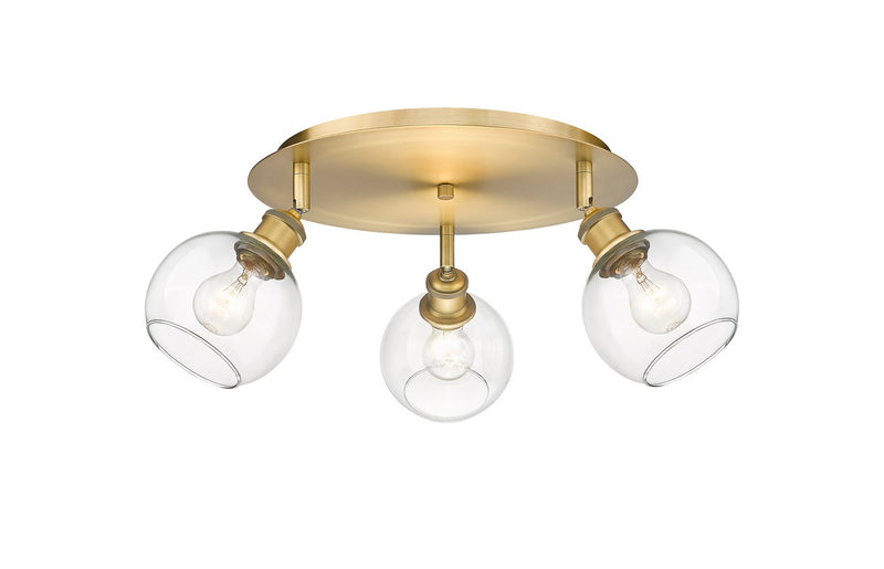 Innovations 516-3C-BB-G122-6 Three Light Flush Mount, Brushed Brass