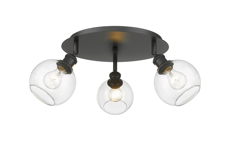 Innovations 516-3C-BK-G122-6 Three Light Flush Mount, Matte Black
