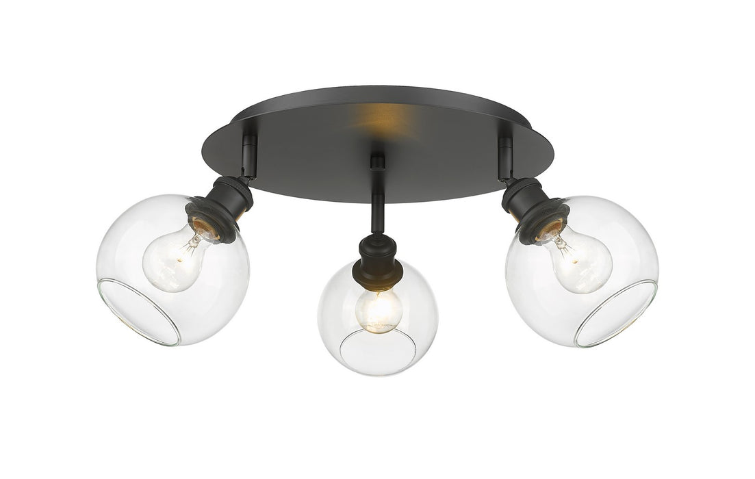 Innovations 516-3C-BK-G122-6 Three Light Flush Mount, Matte Black