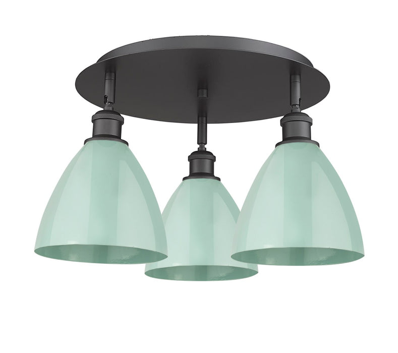 Innovations 516-3C-BK-MBD-75-SF Three Light Flush Mount, Matte Black