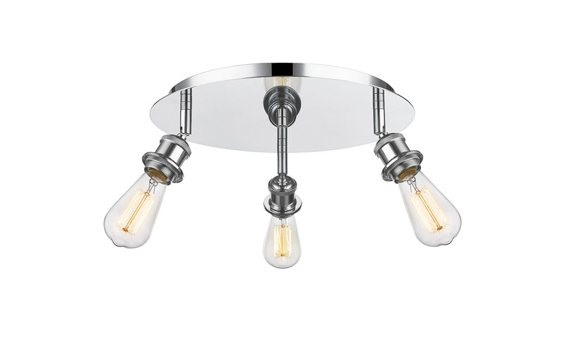 Innovations 516-3C-PC Three Light Flush Mount, Polished Chrome