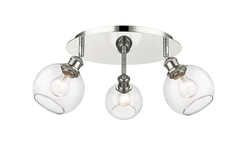 Innovations 516-3C-PN-G122-6 Three Light Flush Mount, Polished Nickel
