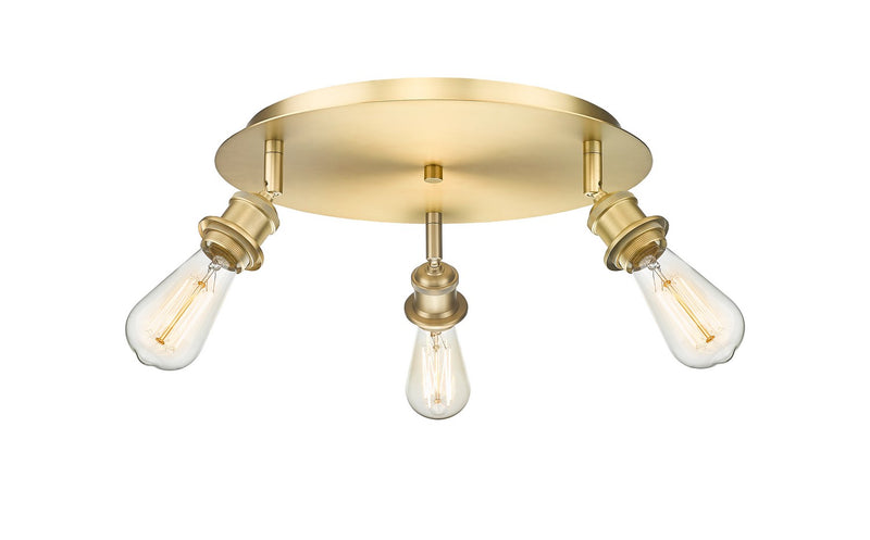 Innovations 516-3C-SG Three Light Flush Mount, Satin Gold