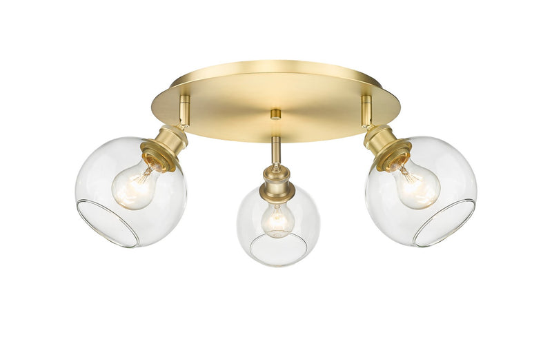 Innovations 516-3C-SG-G122-6 Three Light Flush Mount, Satin Gold