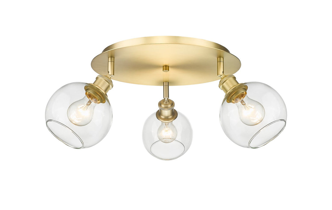 Innovations 516-3C-SG-G122-6 Three Light Flush Mount, Satin Gold
