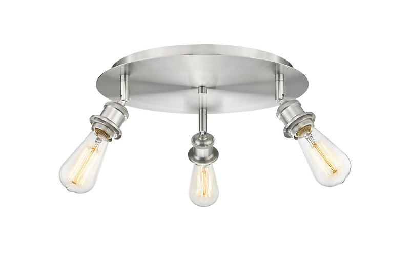 Innovations 516-3C-SN Three Light Flush Mount, Satin Nickel