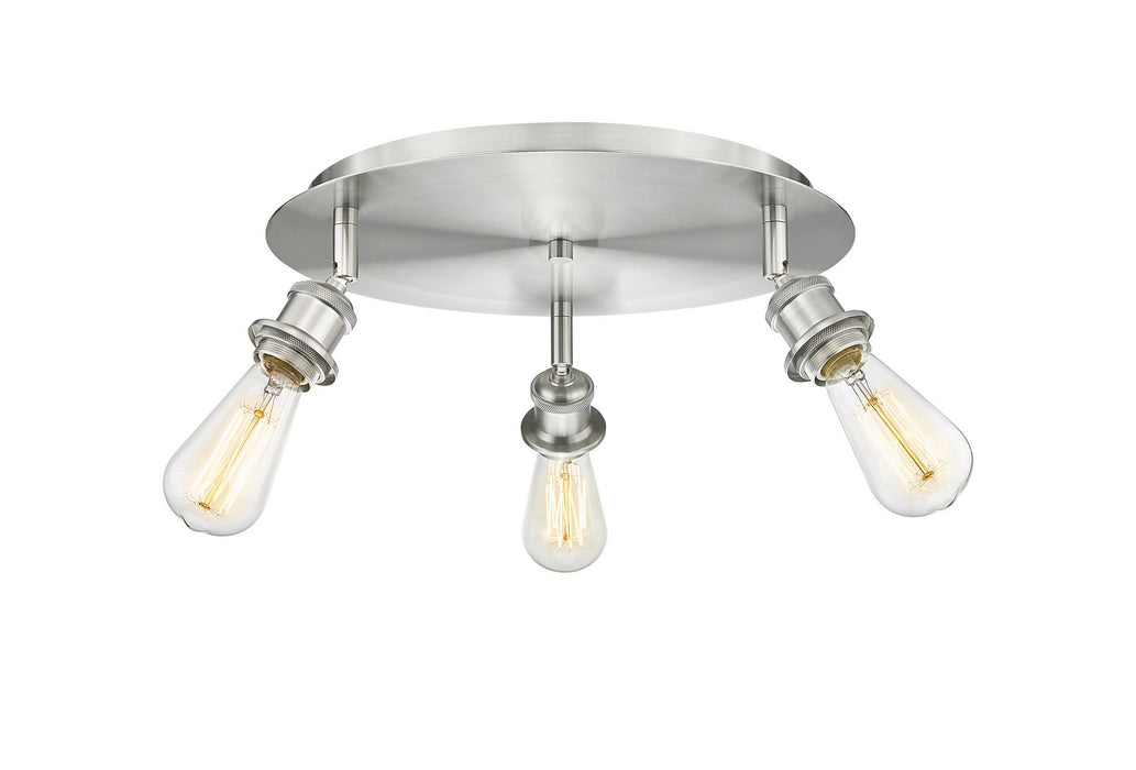 Innovations 516-3C-SN Three Light Flush Mount, Satin Nickel