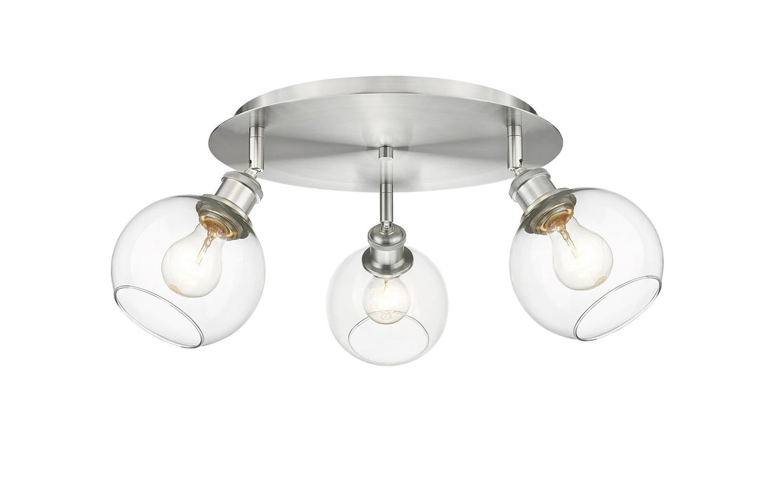 Innovations 516-3C-SN-G122-6 Three Light Flush Mount, Satin Nickel