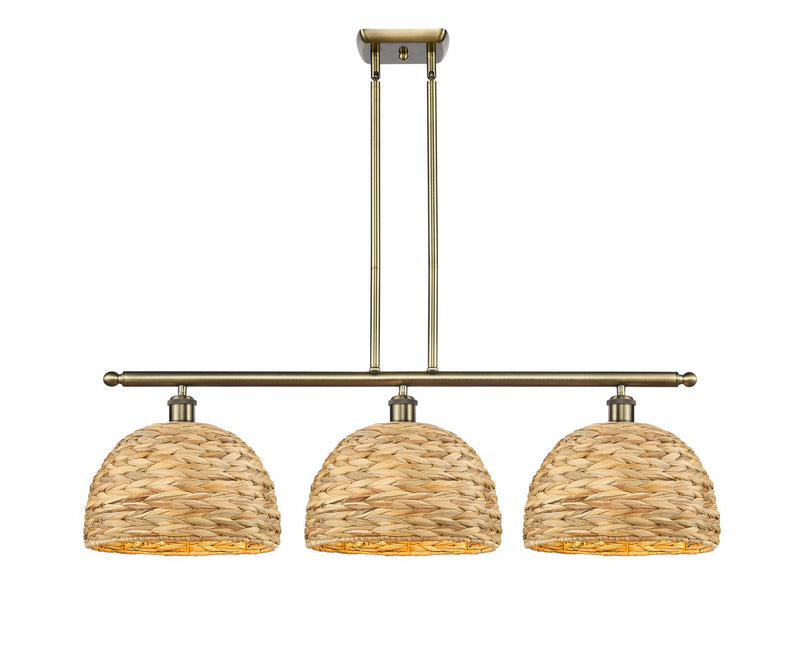 Innovations 516-3I-AB-RBD-12-NAT Three Light Pendant, Antique Brass