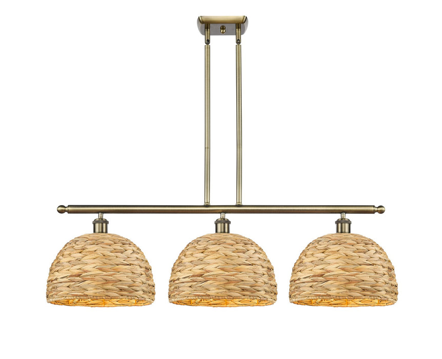 Innovations 516-3I-AB-RBD-12-NAT Three Light Pendant, Antique Brass
