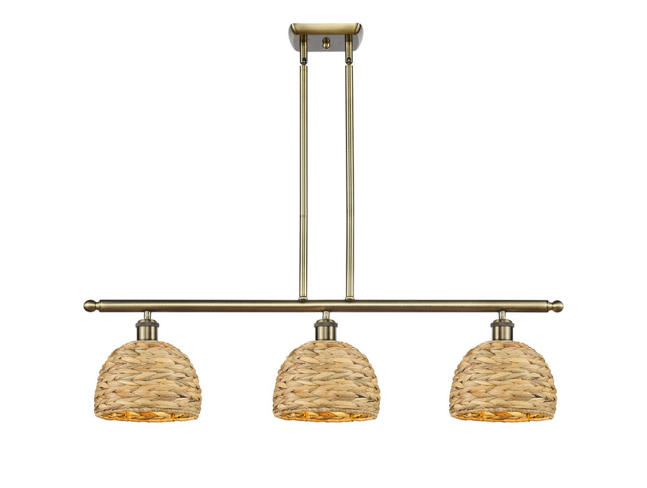 Innovations 516-3I-AB-RBD-8-NAT Three Light Pendant, Antique Brass