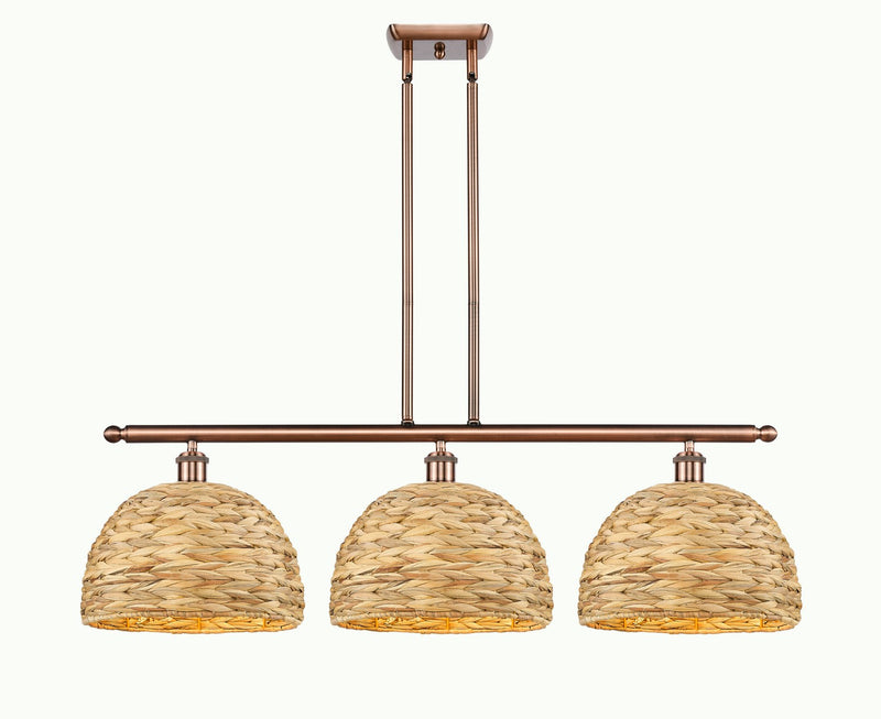 Innovations 516-3I-AC-RBD-12-NAT Three Light Pendant, Antique Copper
