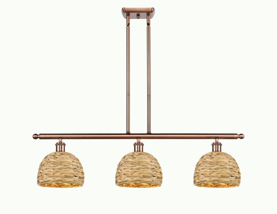 Innovations 516-3I-AC-RBD-8-NAT Three Light Pendant, Antique Copper
