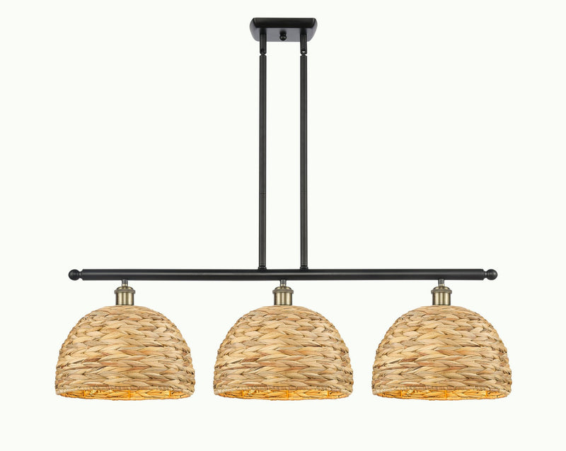Innovations 516-3I-BAB-RBD-12-NAT Three Light Pendant, Black Antique Brass