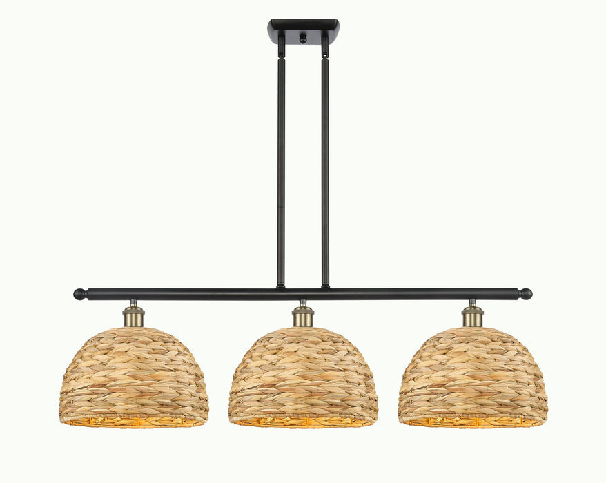 Innovations 516-3I-BAB-RBD-12-NAT Three Light Pendant, Black Antique Brass