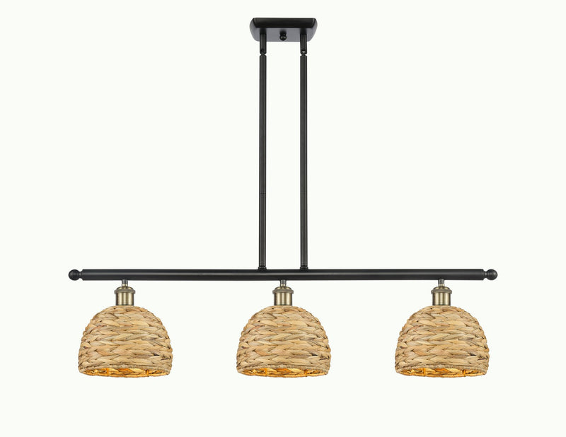Innovations 516-3I-BAB-RBD-8-NAT Three Light Pendant, Black Antique Brass