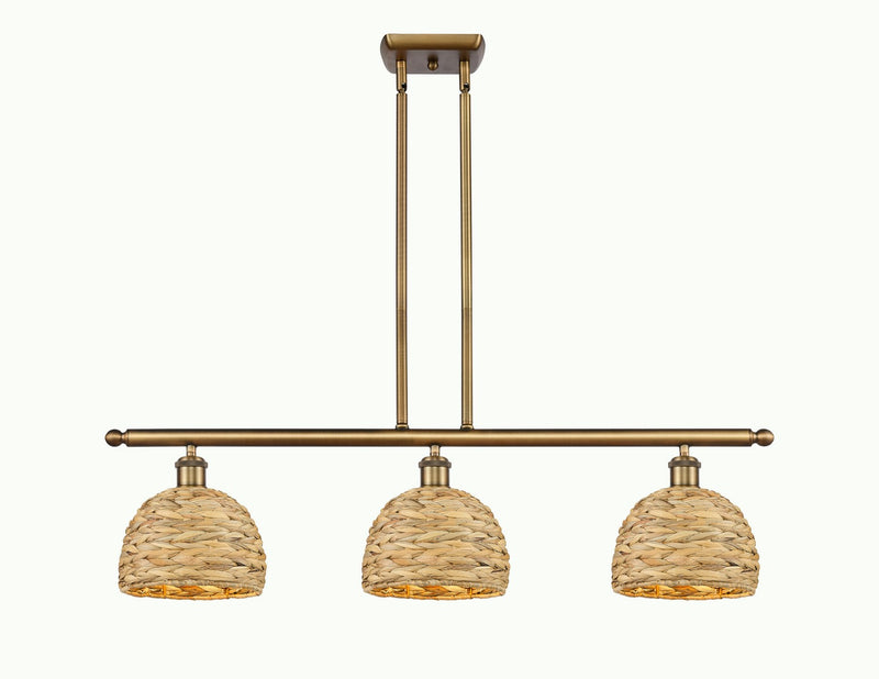 Innovations 516-3I-BB-RBD-8-NAT Three Light Pendant, Brushed Brass