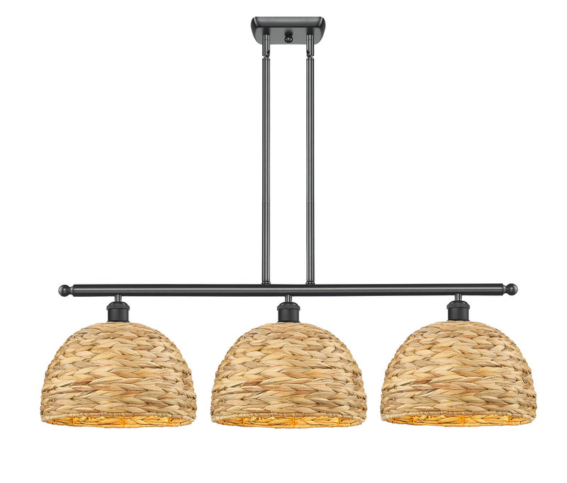 Innovations 516-3I-BK-RBD-12-NAT Three Light Pendant, Matte Black