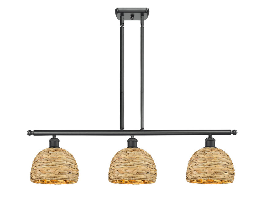 Innovations 516-3I-BK-RBD-8-NAT Three Light Pendant, Matte Black
