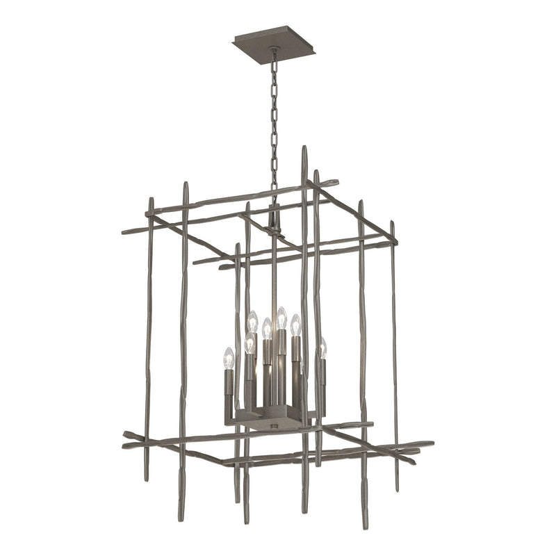 Hubbardton Forge 101317-SKT-07 Eight Light Chandelier, Dark Smoke