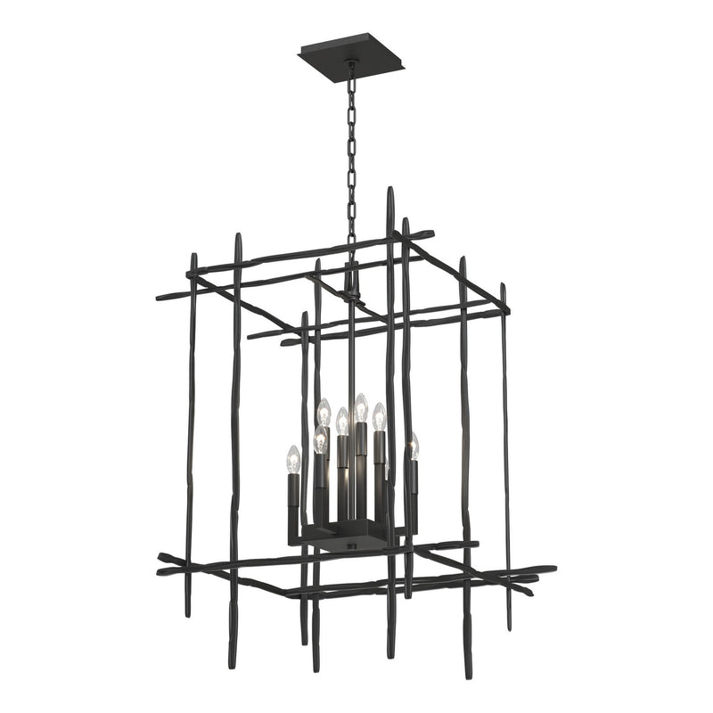 Hubbardton Forge 101317-SKT-10 Eight Light Chandelier, Black