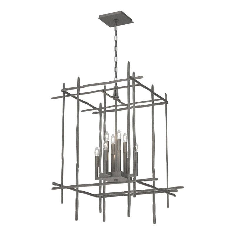 Hubbardton Forge 101317-SKT-20 Eight Light Chandelier, Natural Iron