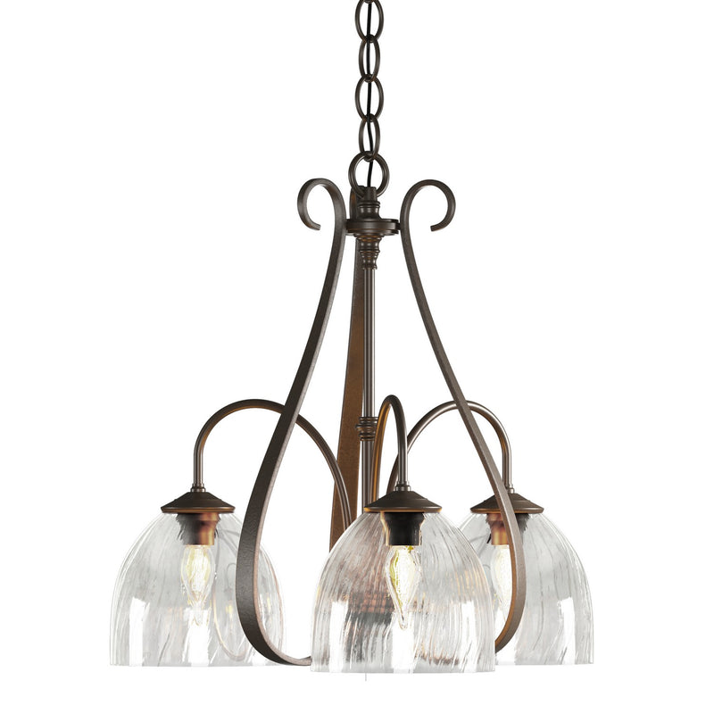 Hubbardton Forge 101441-SKT-05-LL0001 Three Light Chandelier, Bronze