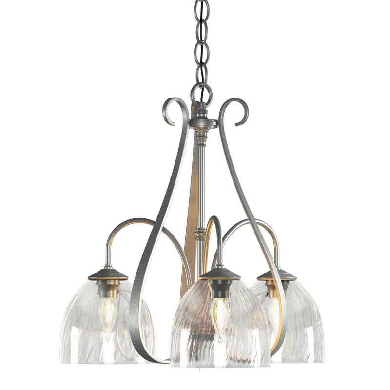Hubbardton Forge 101441-SKT-82-LL0001 Three Light Chandelier, Vintage Platinum