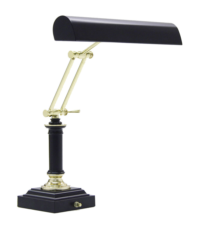 House of Troy P14-233-617 Two Light Piano/Desk Lamp, Black & Brass
