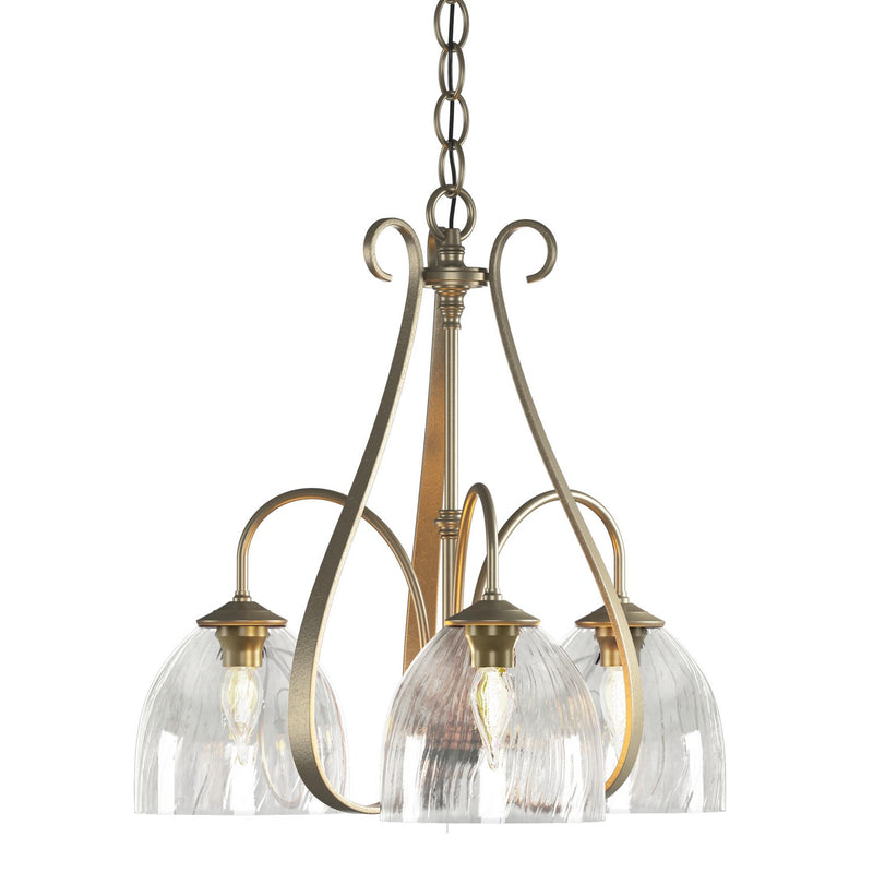 Hubbardton Forge 101441-SKT-84-LL0001 Three Light Chandelier, Soft Gold