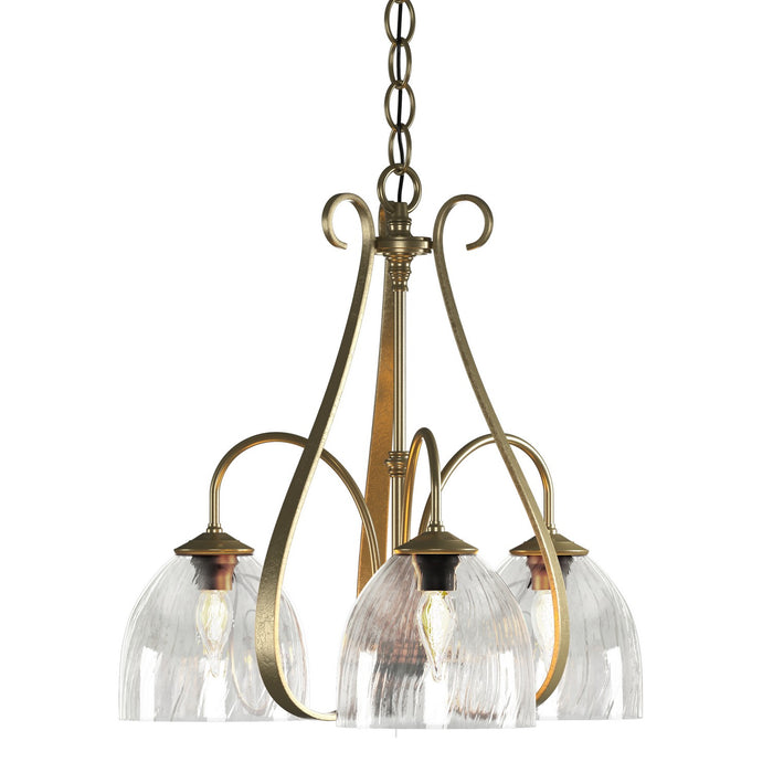 Hubbardton Forge 101441-SKT-86-LL0001 Three Light Chandelier, Modern Brass