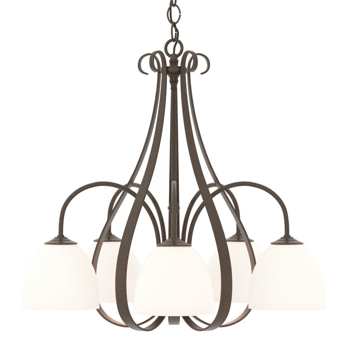 Hubbardton Forge 101445-SKT-05-GG0001 Five Light Chandelier, Bronze