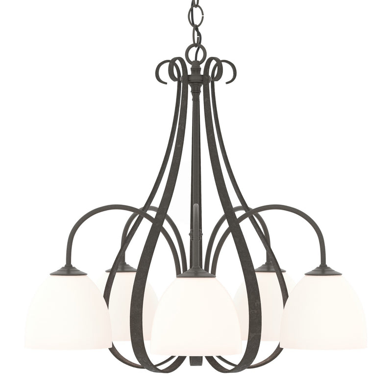 Hubbardton Forge 101445-SKT-07-GG0001 Five Light Chandelier, Dark Smoke