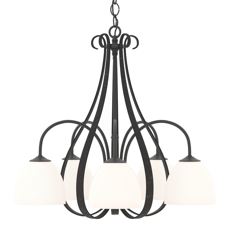 Hubbardton Forge 101445-SKT-10-GG0001 Five Light Chandelier, Black