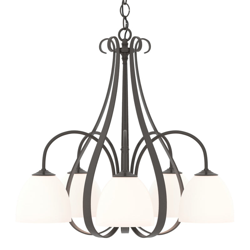 Hubbardton Forge 101445-SKT-14-GG0001 Five Light Chandelier, Oil Rubbed Bronze