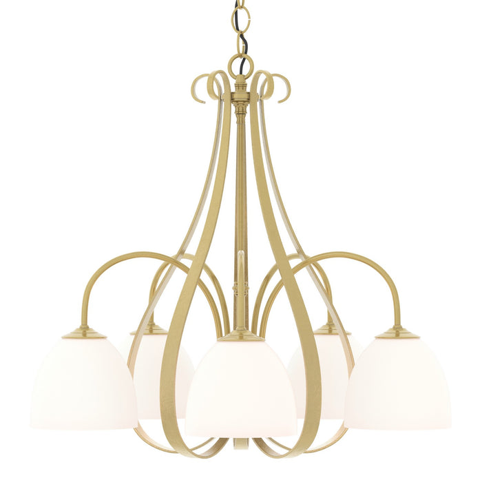 Hubbardton Forge 101445-SKT-86-GG0001 Five Light Chandelier, Modern Brass
