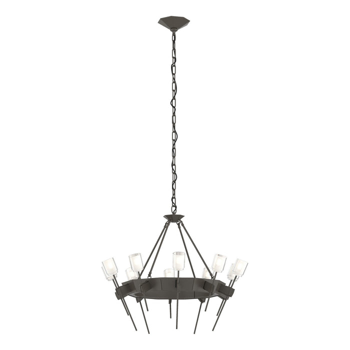 Hubbardton Forge 101525-SKT-07-YC0369 Ten Light Chandelier, Dark Smoke