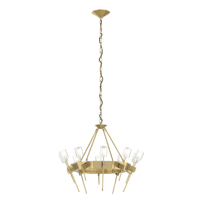 Hubbardton Forge 101525-SKT-86-YC0369 Ten Light Chandelier, Modern Brass