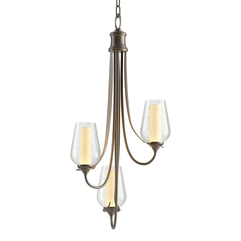 Hubbardton Forge 103033-SKT-05-ZS0354 Three Light Chandelier, Bronze
