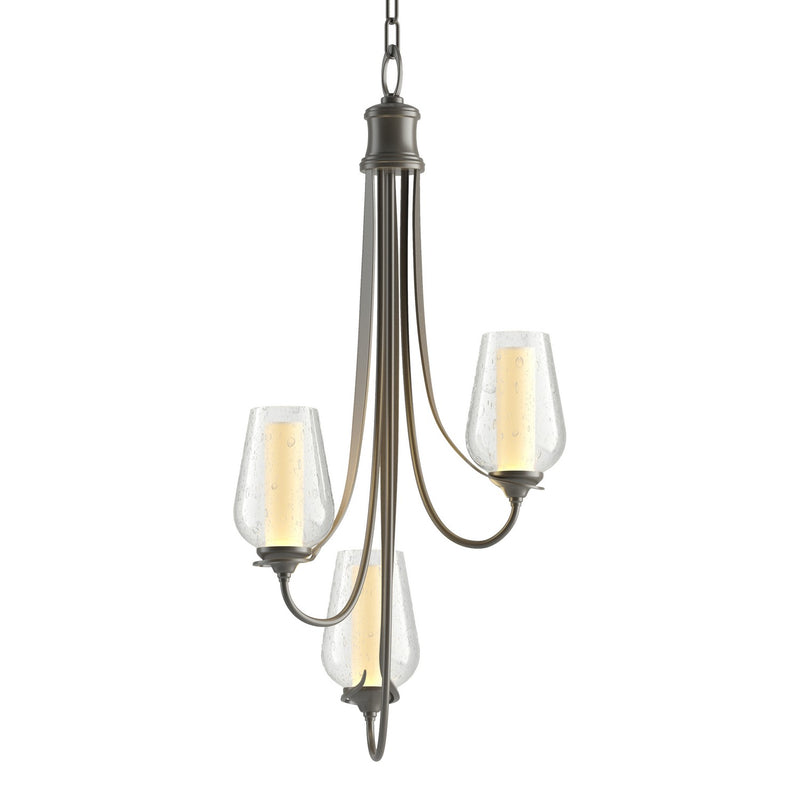 Hubbardton Forge 103033-SKT-07-ZS0354 Three Light Chandelier, Dark Smoke