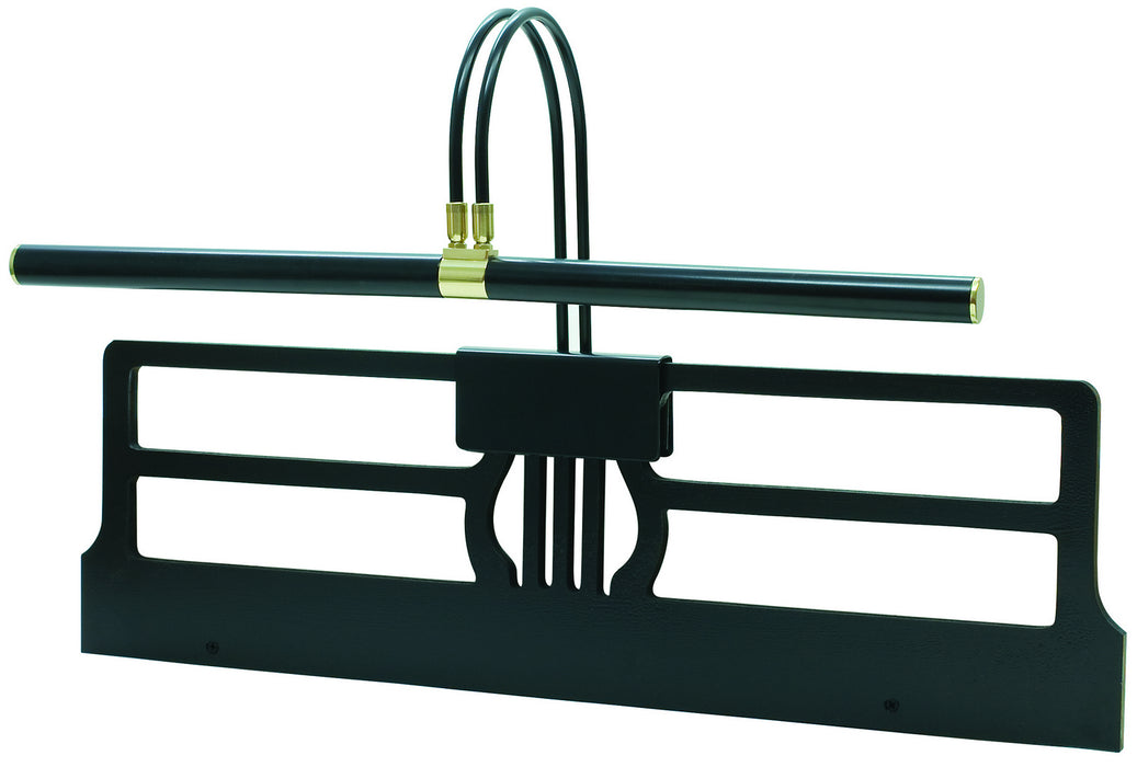 House of Troy GPXL-617 Four Light Piano Lamp, Black/Polished Brass