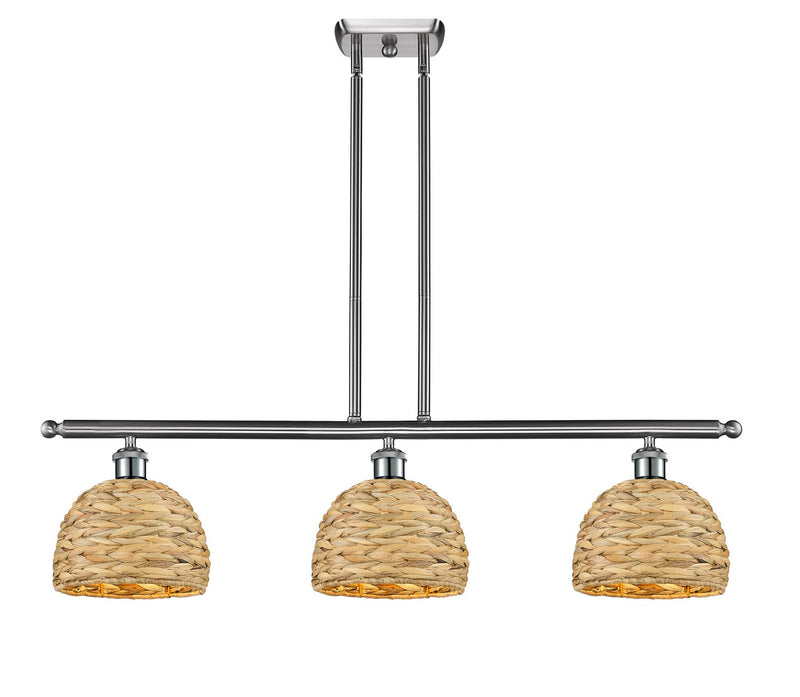 Innovations 516-3I-SN-RBD-8-NAT Three Light Pendant, Satin Nickel